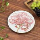 Jogo 6 Pratos de Sobremesa Cerâmica Ypê Rosa com Filete de Ouro 21cm Scalla