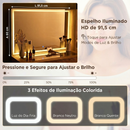 Penteadeira com Tampo Canelado e Espelho com LED