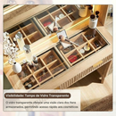 Penteadeira com Tampo Canelado e Espelho com LED